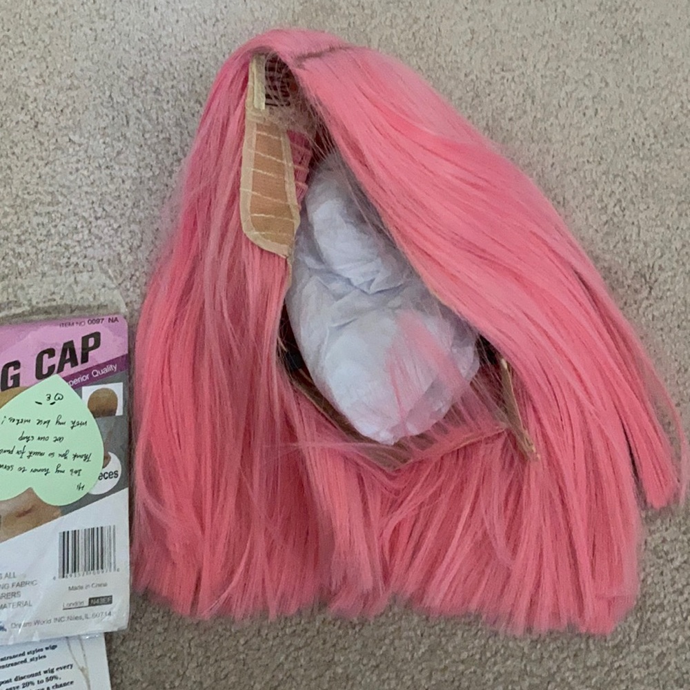 Pink short bob wig